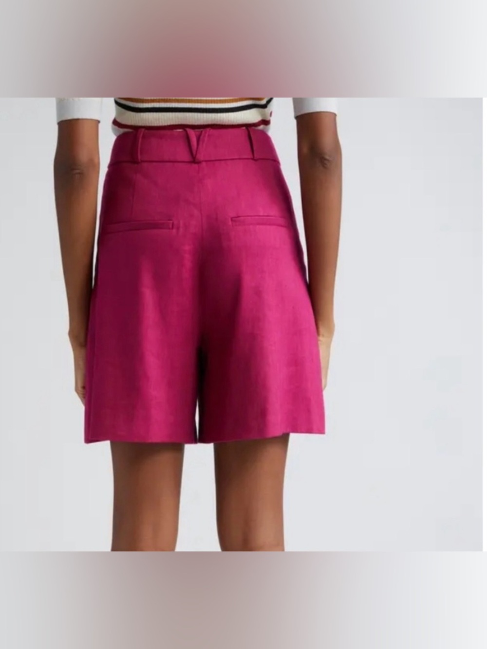 Veronica Beard Noemi High-Waist Tailored Pink Shorts | Size 10 - Picture 2 of 6